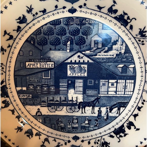 Charles Wysocki “Americana” ~ An America For All Seasons, 11” Chop Plate - Picture 2 of 3